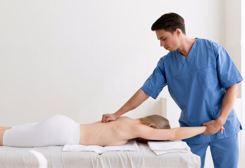 Patient receiving professional chiropractic treatment session