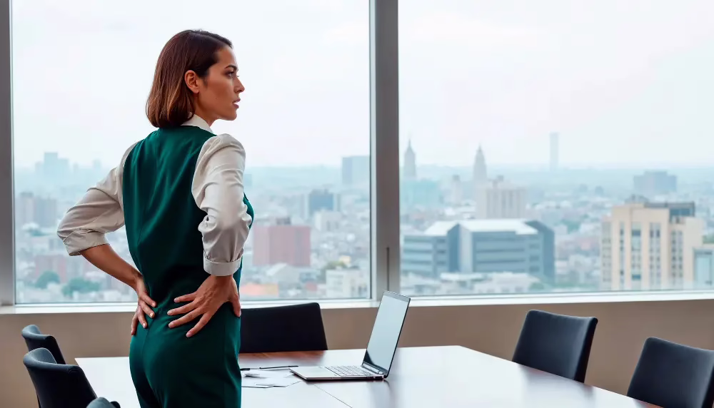 Person experiencing back pain related to degenerative disc disease